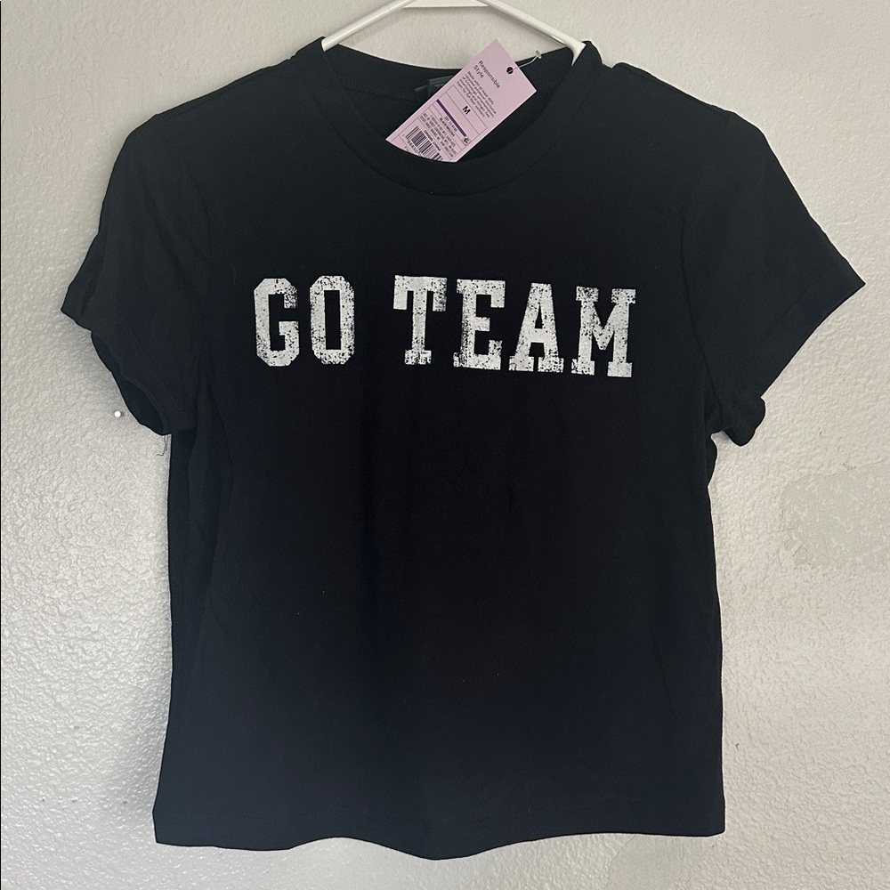 Wild Fable Black 'Go Team' Crop Top